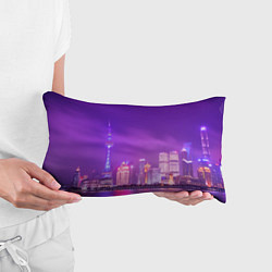 Подушка-антистресс Неоновый мегаполис - Фиолетовый, цвет: 3D-принт — фото 2
