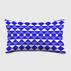 Подушка-антистресс Бело-синий геометрический узор, цвет: 3D-принт