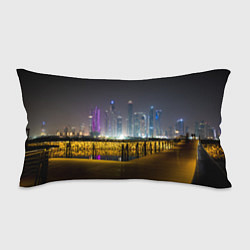 Подушка-антистресс Неоновый ночной город и мост, цвет: 3D-принт