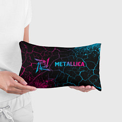 Подушка-антистресс Metallica - neon gradient: надпись и символ, цвет: 3D-принт — фото 2