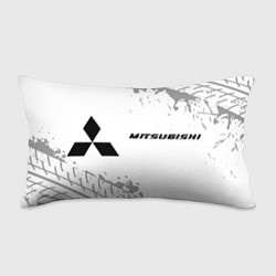 Подушка-антистресс Mitsubishi speed на светлом фоне со следами шин: н, цвет: 3D-принт