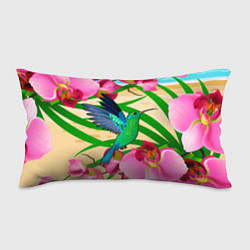 Подушка-антистресс Колибри и орхидеи, цвет: 3D-принт