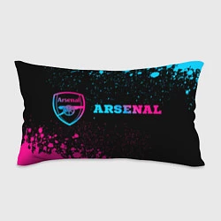 Подушка-антистресс Arsenal - neon gradient: надпись и символ, цвет: 3D-принт