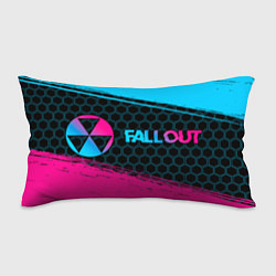 Подушка-антистресс Fallout - neon gradient: надпись и символ, цвет: 3D-принт