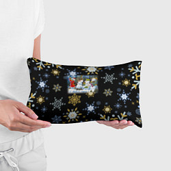 Подушка-антистресс Новый год мальчик и снеговики, цвет: 3D-принт — фото 2