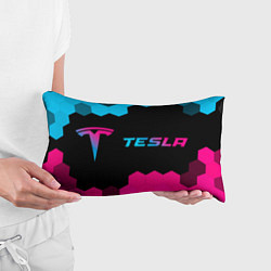 Подушка-антистресс Tesla - neon gradient: надпись и символ, цвет: 3D-принт — фото 2