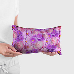 Подушка-антистресс Фиолетовые и розовые цветы, цвет: 3D-принт — фото 2