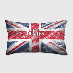 Подушка-антистресс The Beatles - лого на фоне флага Великобритании, цвет: 3D-принт