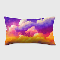 Подушка-антистресс Акварельный закат в облаках, цвет: 3D-принт