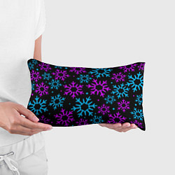 Подушка-антистресс Неоновые снежинки, цвет: 3D-принт — фото 2