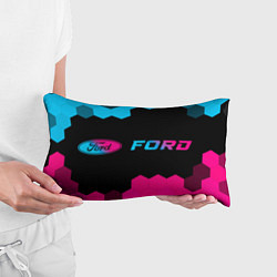Подушка-антистресс Ford - neon gradient: надпись и символ, цвет: 3D-принт — фото 2