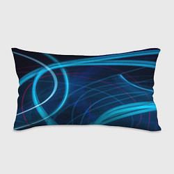 Подушка-антистресс Синие абстрактные линии в темноте, цвет: 3D-принт