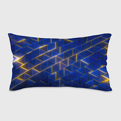Подушка-антистресс Синие треугольники и жёлтый свет, цвет: 3D-принт