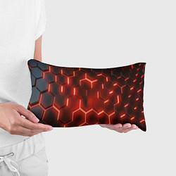 Подушка-антистресс Светящиеся красным светом шестиугольники, цвет: 3D-принт — фото 2