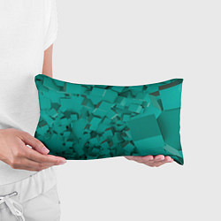 Подушка-антистресс Абстрактные сине-зелёные кубы, цвет: 3D-принт — фото 2