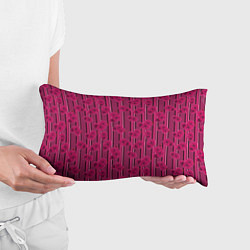 Подушка-антистресс Малиновый полосатый узор с цветами анемонов, цвет: 3D-принт — фото 2