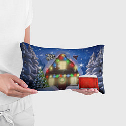 Подушка-антистресс Праздничный новогодний дом с гирляндами, цвет: 3D-принт — фото 2