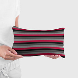 Подушка-антистресс Красно-черный полосатый современный узор, цвет: 3D-принт — фото 2