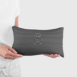 Подушка-антистресс Полосатый черно-белый фон с черепом, цвет: 3D-принт — фото 2