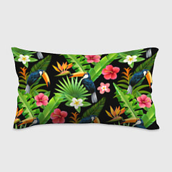 Подушка-антистресс Тропический паттерн с туканом, цвет: 3D-принт