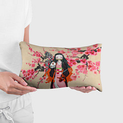 Подушка-антистресс Незуко Камадо под сакурой, цвет: 3D-принт — фото 2