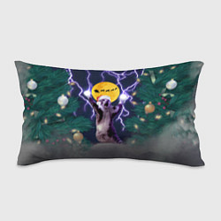 Подушка-антистресс Новогодний кот с молниями, цвет: 3D-принт