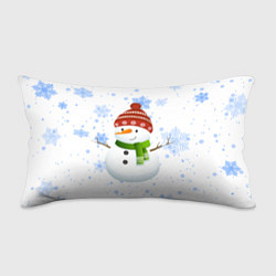 Подушка-антистресс Снеговик со снежинками, цвет: 3D-принт