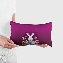 Подушка-антистресс Кролик на винном фоне, цвет: 3D-принт — фото 2