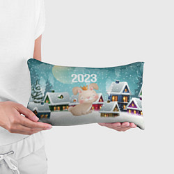 Подушка-антистресс Новый год 2023 милая зайка, цвет: 3D-принт — фото 2