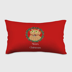 Подушка-антистресс Christmas cat with a garland, цвет: 3D-принт
