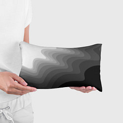 Подушка-антистресс Черно белые волны, цвет: 3D-принт — фото 2