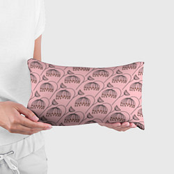 Подушка-антистресс Цветы в стиле бохо на пудрово-розовом фоне, цвет: 3D-принт — фото 2