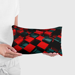 Подушка-антистресс Кубы геометрии красный и чёрный, цвет: 3D-принт — фото 2