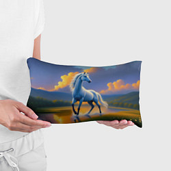 Подушка-антистресс Белая лошадь на рассвете, цвет: 3D-принт — фото 2