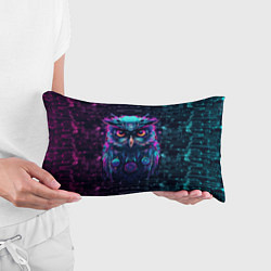 Подушка-антистресс Сова в стиле киберпанк, цвет: 3D-принт — фото 2