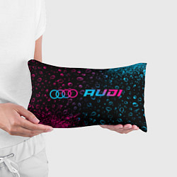 Подушка-антистресс Audi - neon gradient: надпись и символ, цвет: 3D-принт — фото 2