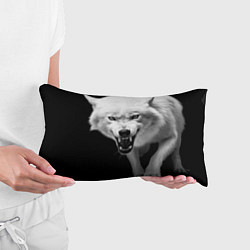 Подушка-антистресс Агрессивный белый волк, цвет: 3D-принт — фото 2