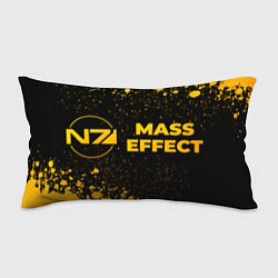 Подушка-антистресс Mass Effect - gold gradient: надпись и символ, цвет: 3D-принт