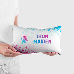 Подушка-антистресс Iron Maiden neon gradient style: надпись и символ, цвет: 3D-принт — фото 2