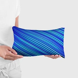 Подушка-антистресс Сине голубые узорчатые полосы, цвет: 3D-принт — фото 2