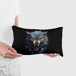 Подушка-антистресс Blue black wolf, цвет: 3D-принт — фото 2