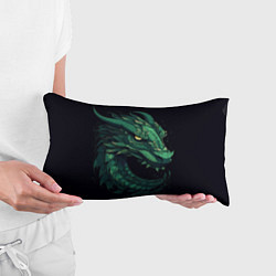 Подушка-антистресс Голова зелёного дракона: арт нейросети, цвет: 3D-принт — фото 2