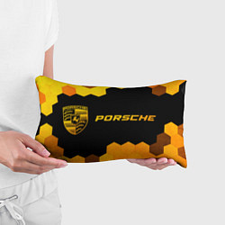 Подушка-антистресс Porsche - gold gradient: надпись и символ, цвет: 3D-принт — фото 2
