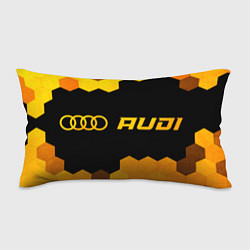 Подушка-антистресс Audi - gold gradient: надпись и символ, цвет: 3D-принт