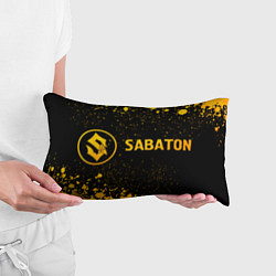 Подушка-антистресс Sabaton - gold gradient: надпись и символ, цвет: 3D-принт — фото 2