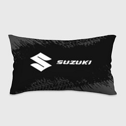 Подушка-антистресс Suzuki speed на темном фоне со следами шин: надпис, цвет: 3D-принт