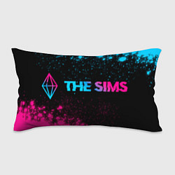 Подушка-антистресс The Sims - neon gradient: надпись и символ, цвет: 3D-принт