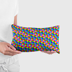 Подушка-антистресс Разноцветные искривленные маленькие квадраты, цвет: 3D-принт — фото 2