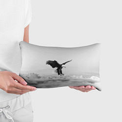 Подушка-антистресс Орёл в облаках черно-белый, цвет: 3D-принт — фото 2