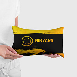 Подушка-антистресс Nirvana - gold gradient: надпись и символ, цвет: 3D-принт — фото 2